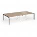 Connex Goal-Post 3200 x 1600 x 725mm Back to Back Desk (4 x 1600mm) - Black Frame Kendal Oak Top GCO3216-K-KO