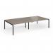 Connex Goal-Post 3200 x 1600 x 725mm Back to Back Desk (4 x 1600mm) - Black Frame Nebraska Oak Top GCO3216-K-NO