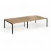 Connex Goal-Post 3200 x 1600 x 725mm Back to Back Desk (4 x 1600mm) - Black Frame Oak Top GCO3216-K-O