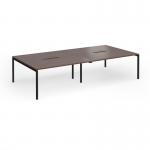 Connex Goal-Post 3200 x 1600 x 725mm Back to Back Desk (4 x 1600mm) - Black Frame Walnut Top GCO3216-K-W