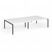 Connex Goal-Post 3200 x 1600 x 725mm Back to Back Desk (4 x 1600mm) - Black Frame White Top GCO3216-K-WH