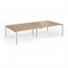 Connex Goal-Post 3200 x 1600 x 725mm Back to Back Desk (4 x 1600mm) - Silver Frame Beech Top GCO3216-S-B