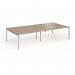 Connex Goal-Post 3200 x 1600 x 725mm Back to Back Desk (4 x 1600mm) - Silver Frame Kendal Oak Top GCO3216-S-KO