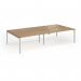 Connex Goal-Post 3200 x 1600 x 725mm Back to Back Desk (4 x 1600mm) - Silver Frame Oak Top GCO3216-S-O