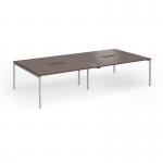 Connex Goal-Post 3200 x 1600 x 725mm Back to Back Desk (4 x 1600mm) - Silver Frame Walnut Top GCO3216-S-W