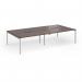 Connex Goal-Post 3200 x 1600 x 725mm Back to Back Desk (4 x 1600mm) - Silver Frame Walnut Top GCO3216-S-W
