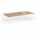 Connex Goal-Post 3200 x 1600 x 725mm Back to Back Desk (4 x 1600mm) - White Frame Beech Top GCO3216-WH-B