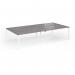 Connex Goal-Post 3200 x 1600 x 725mm Back to Back Desk (4 x 1600mm) - White Frame Grey Oak Top GCO3216-WH-GO