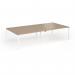 Connex Goal-Post 3200 x 1600 x 725mm Back to Back Desk (4 x 1600mm) - White Frame Kendal Oak Top GCO3216-WH-KO