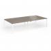 Connex Goal-Post 3200 x 1600 x 725mm Back to Back Desk (4 x 1600mm) - White Frame Nebraska Oak Top GCO3216-WH-NO