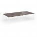 Connex Goal-Post 3200 x 1600 x 725mm Back to Back Desk (4 x 1600mm) - White Frame Walnut Top GCO3216-WH-W