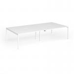 Connex Goal-Post 3200 x 1600 x 725mm Back to Back Desk (4 x 1600mm) - White Frame White Top GCO3216-WH-WH