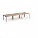 Connex Goal-Post 3600 x 1200 x 725mm Back to Back Desk (6 x 1200mm) - Black Frame Beech Top GCO3612-K-B