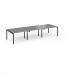 Connex Goal-Post 3600 x 1200 x 725mm Back to Back Desk (6 x 1200mm) - Black Frame Grey Oak Top GCO3612-K-GO
