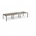 Connex Goal-Post 3600 x 1200 x 725mm Back to Back Desk (6 x 1200mm) - Black Frame Nebraska Oak Top GCO3612-K-NO