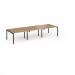Connex Goal-Post 3600 x 1200 x 725mm Back to Back Desk (6 x 1200mm) - Black Frame Oak Top GCO3612-K-O