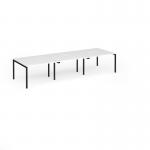 Connex Goal-Post 3600 x 1200 x 725mm Back to Back Desk (6 x 1200mm) - Black Frame White Top GCO3612-K-WH