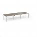Connex Goal-Post 3600 x 1200 x 725mm Back to Back Desk (6 x 1200mm) - Silver Frame Nebraska Oak Top GCO3612-S-NO
