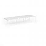 Connex Goal-Post 3600 x 1200 x 725mm Back to Back Desk (6 x 1200mm) - White Frame White Top GCO3612-WH-WH