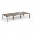 Connex Goal-Post 3600 x 1600 x 725mm Back to Back Desk (6 x 1200mm) - Black Frame Nebraska Oak Top GCO3616-K-NO