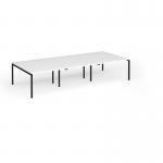 Connex Goal-Post 3600 x 1600 x 725mm Back to Back Desk (6 x 1200mm) - Black Frame White Top GCO3616-K-WH