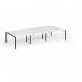 Connex Goal-Post 3600 x 1600 x 725mm Back to Back Desk (6 x 1200mm) - Black Frame White Top GCO3616-K-WH