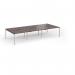 Connex Goal-Post 3600 x 1600 x 725mm Back to Back Desk (6 x 1200mm) - Silver Frame Walnut Top GCO3616-S-W
