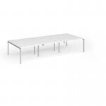 Connex Goal-Post 3600 x 1600 x 725mm Back to Back Desk (6 x 1200mm) - Silver Frame White Top GCO3616-S-WH