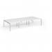 Connex Goal-Post 3600 x 1600 x 725mm Back to Back Desk (6 x 1200mm) - Silver Frame White Top GCO3616-S-WH