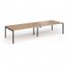 Connex Goal-Post 3600 x 1200 x 725mm Back to Back Desk (4 x 1800mm) - Black Frame Beech Top GCO36L12-K-B