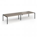 Connex Goal-Post 3600 x 1200 x 725mm Back to Back Desk (4 x 1800mm) - Black Frame Nebraska Oak Top GCO36L12-K-NO