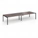 Connex Goal-Post 3600 x 1200 x 725mm Back to Back Desk (4 x 1800mm) - Black Frame Walnut Top GCO36L12-K-W