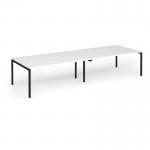 Connex Goal-Post 3600 x 1200 x 725mm Back to Back Desk (4 x 1800mm) - Black Frame White Top GCO36L12-K-WH