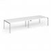 Connex Goal-Post 3600 x 1200 x 725mm Back to Back Desk (4 x 1800mm) - Silver Frame White Top GCO36L12-S-WH