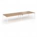 Connex Goal-Post 3600 x 1200 x 725mm Back to Back Desk (4 x 1800mm) - White Frame Beech Top GCO36L12-WH-B