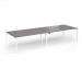 Connex Goal-Post 3600 x 1200 x 725mm Back to Back Desk (4 x 1800mm) - White Frame Grey Oak Top GCO36L12-WH-GO