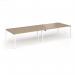 Connex Goal-Post 3600 x 1200 x 725mm Back to Back Desk (4 x 1800mm) - White Frame Kendal Oak Top GCO36L12-WH-KO