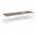 Connex Goal-Post 3600 x 1200 x 725mm Back to Back Desk (4 x 1800mm) - White Frame Nebraska Oak Top GCO36L12-WH-NO