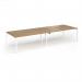 Connex Goal-Post 3600 x 1200 x 725mm Back to Back Desk (4 x 1800mm) - White Frame Oak Top GCO36L12-WH-O