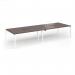 Connex Goal-Post 3600 x 1200 x 725mm Back to Back Desk (4 x 1800mm) - White Frame Walnut Top GCO36L12-WH-W