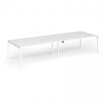 Connex Goal-Post 3600 x 1200 x 725mm Back to Back Desk (4 x 1800mm) - White Frame White Top GCO36L12-WH-WH