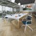 Connex Goal-Post 3600 x 1600 x 725mm Back to Back Desk (4 x 1800mm) - Black Frame Nebraska Oak Top GCO36L16-K-NO