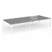 Connex Goal-Post 3600 x 1600 x 725mm Back to Back Desk (4 x 1800mm) - White Frame Grey Oak Top GCO36L16-WH-GO