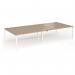 Connex Goal-Post 3600 x 1600 x 725mm Back to Back Desk (4 x 1800mm) - White Frame Kendal Oak Top GCO36L16-WH-KO