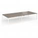 Connex Goal-Post 3600 x 1600 x 725mm Back to Back Desk (4 x 1800mm) - White Frame Nebraska Oak Top GCO36L16-WH-NO