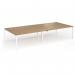 Connex Goal-Post 3600 x 1600 x 725mm Back to Back Desk (4 x 1800mm) - White Frame Oak Top GCO36L16-WH-O