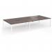 Connex Goal-Post 3600 x 1600 x 725mm Back to Back Desk (4 x 1800mm) - White Frame Walnut Top GCO36L16-WH-W