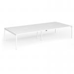Connex Goal-Post 3600 x 1600 x 725mm Back to Back Desk (4 x 1800mm) - White Frame White Top GCO36L16-WH-WH
