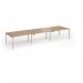 Connex Goal-Post 4200 x 1200 x 725mm Back to Back Desk (6 x 1400mm) - Silver Frame Beech Top GCO4212-S-B