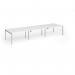 Connex Goal-Post 4200 x 1200 x 725mm Back to Back Desk (6 x 1400mm) - Silver Frame White Top GCO4212-S-WH